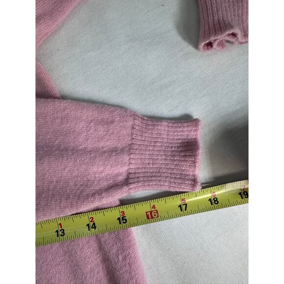 Vintage Pendleton Women's sz L Baby Pink 100% Wool Cowl Neck Sweater Pullover - Picture 9 of 10